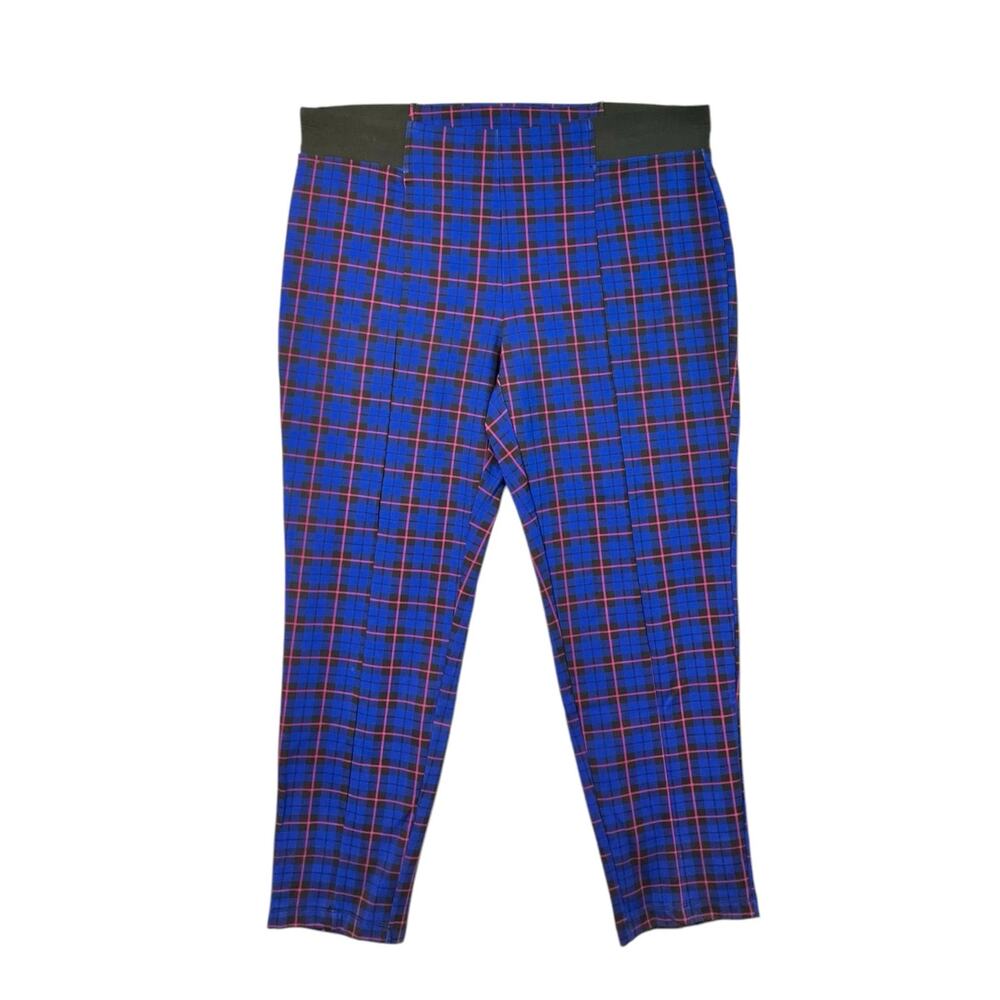 Terra & Sky Women's Multicolor Plaid Elastic Waist Pull-On Pants SZ 1X (16W-18W)